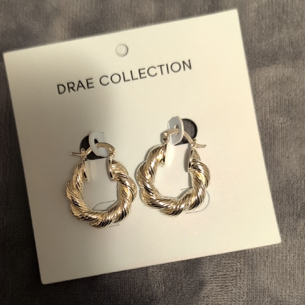 Gold Twisted Hoop Earrings